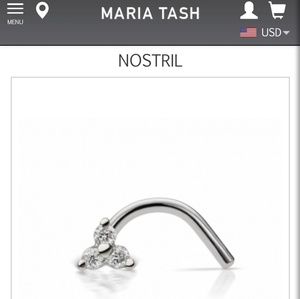 Maria Tash Diamond Trinity Nostril Screw Left Bend